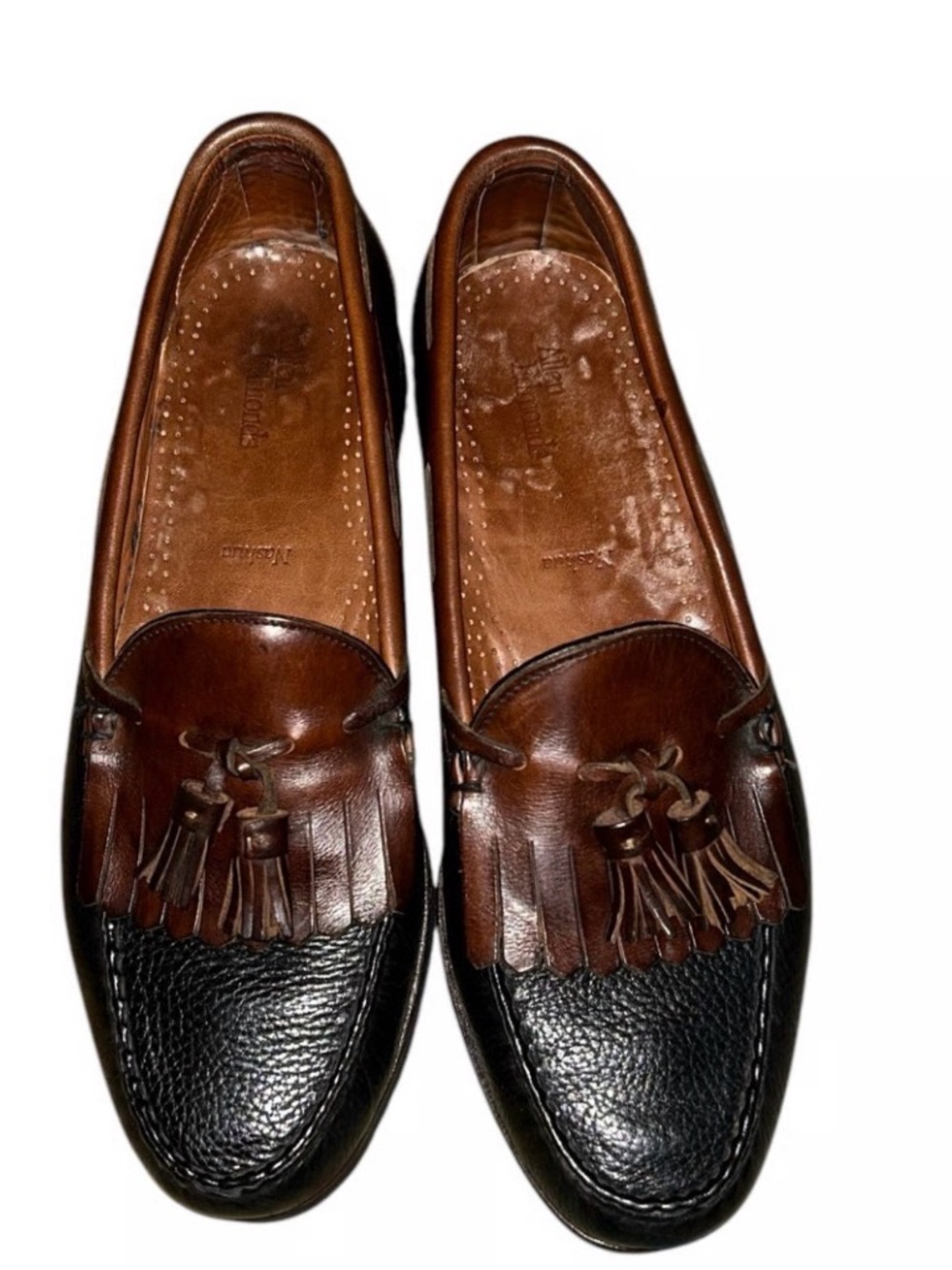 Men's Two-Tone Brown and Black Tassel Kiltie Loafers